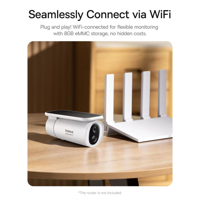 Baseus Security S1 Cámara de Vigilancia Exterior 2K Blanco