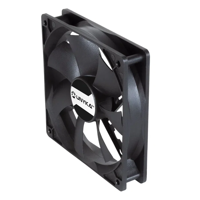 Unykach Ventilador para Caja de PC 120 mm Negro, 1800 RPM, PWM 4 Pines, 53.5 CFM, 29.5 dB, Doble Bola