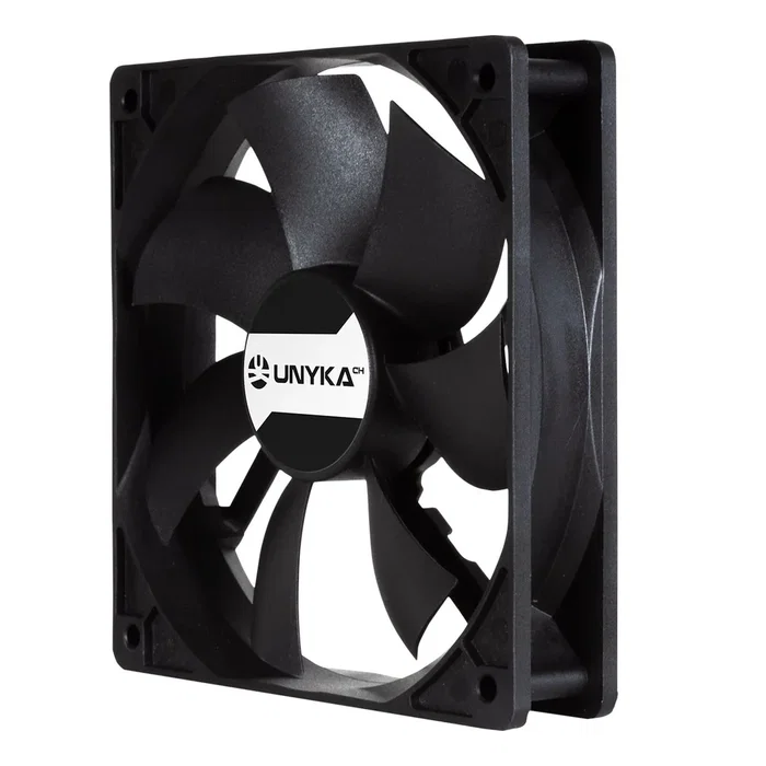 Unykach Ventilador para Caja de PC 120 mm Negro, 1800 RPM, PWM 4 Pines, 53.5 CFM, 29.5 dB, Doble Bola