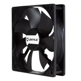Unykach Ventilador para Caja de PC 120 mm Negro, 1800 RPM, PWM 4 Pines, 53.5 CFM, 29.5 dB, Doble Bola