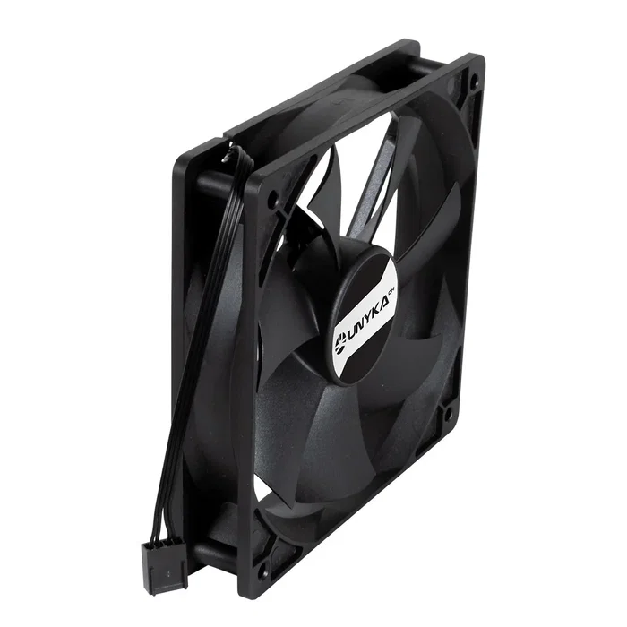 Unykach Ventilador para Caja de PC 120 mm Negro, 1800 RPM, PWM 4 Pines, 53.5 CFM, 29.5 dB, Doble Bola