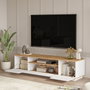 Hanah Home FR18-AW Conjunto Muebles Salón Tablero Melamina 18mm Pino Atlántico Blanco Mueble TV 180cm Mesa Centro 90cm Consola