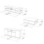 Hanah Home FR18-AW Conjunto Muebles Salón Tablero Melamina 18mm Pino Atlántico Blanco Mueble TV 180cm Mesa Centro 90cm Consola
