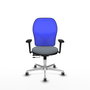 PIQUERAS Y CRESPO Silla de oficina Jorquera con mecanismo Sincro/Traslack, Gris y Azul