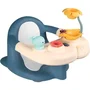 Smoby 2 en 1 Pequeño Asiento de Baño para Bebé Ajustable con Mesa de Actividades, Fijación por Ventosa, para Superficies Lisas - Azul