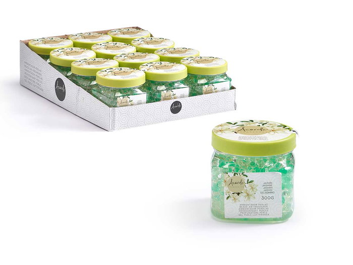 Acorde Ambientador Bolas Gel Jazmin 300 Gr 8.5 x 9 x 8.5 cm (Set de 12)