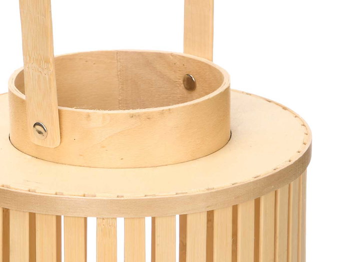 Giftdecor Farol Bambú Natural Vela Grande 19x45.5x19 cm (Set de 4)