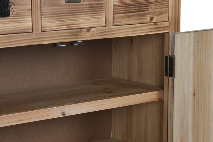 DKD Home Decor Cajonera Oriental Rojo Natural 63 x 101 x 27 cm