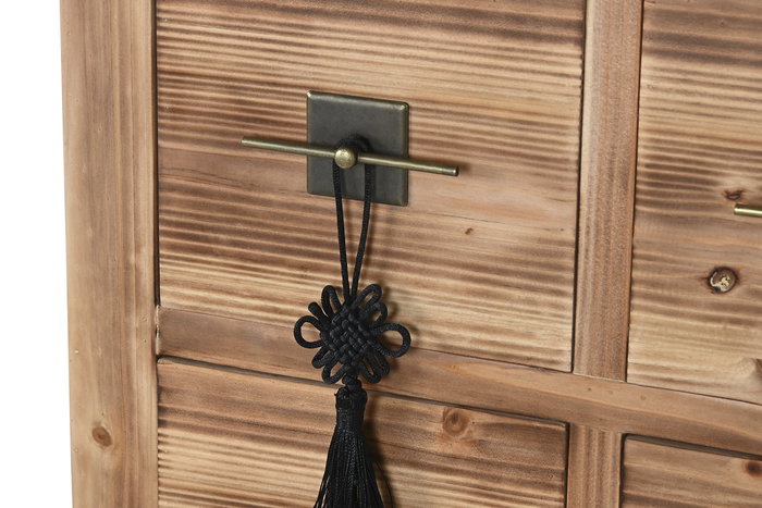 DKD Home Decor Cajonera Oriental Rojo Natural 63 x 101 x 27 cm