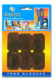 Fieltro 8580 Adhesivo 6 Rectángulos 42x28mm Blanco