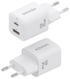 Aisens Cargador GaN 35W con 2 Puertos USB-C y USB-A, Blanco