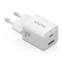 Aisens Cargador GaN 35W con 2 Puertos USB-C y USB-A, Blanco