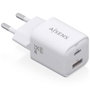 Aisens Cargador GaN 35W con 2 Puertos USB-C y USB-A, Blanco