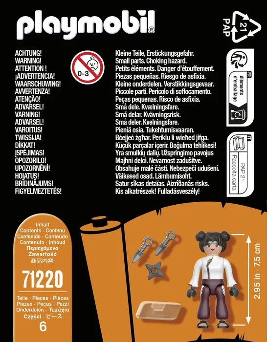 Playmobil Naruto Shippuden Tenten Figura con Kunai y Estrella Arrojadiza