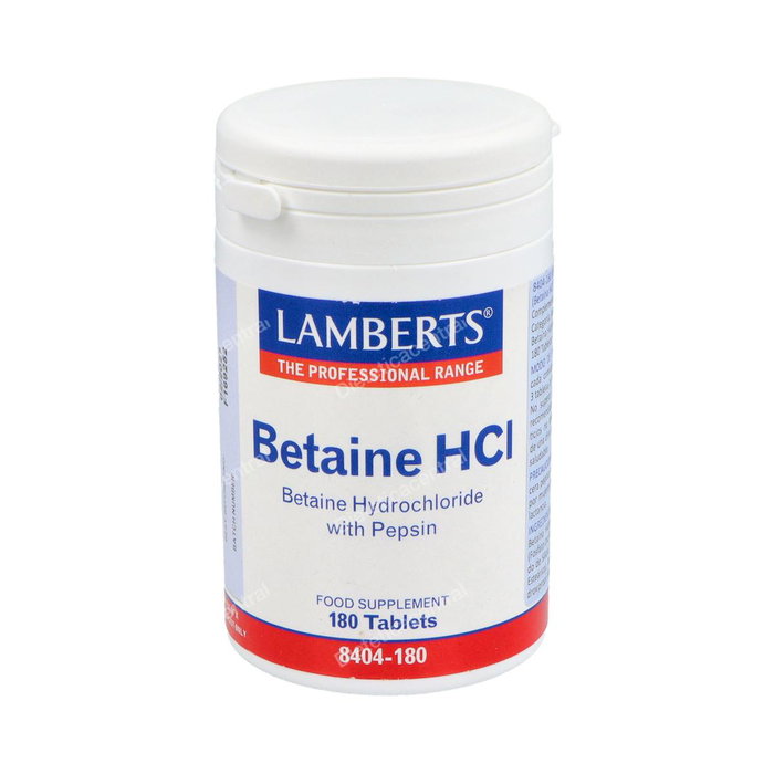 LAMBERTS Betaína HCL 324 mg y Pepsina 5 mg 180 comprimidos