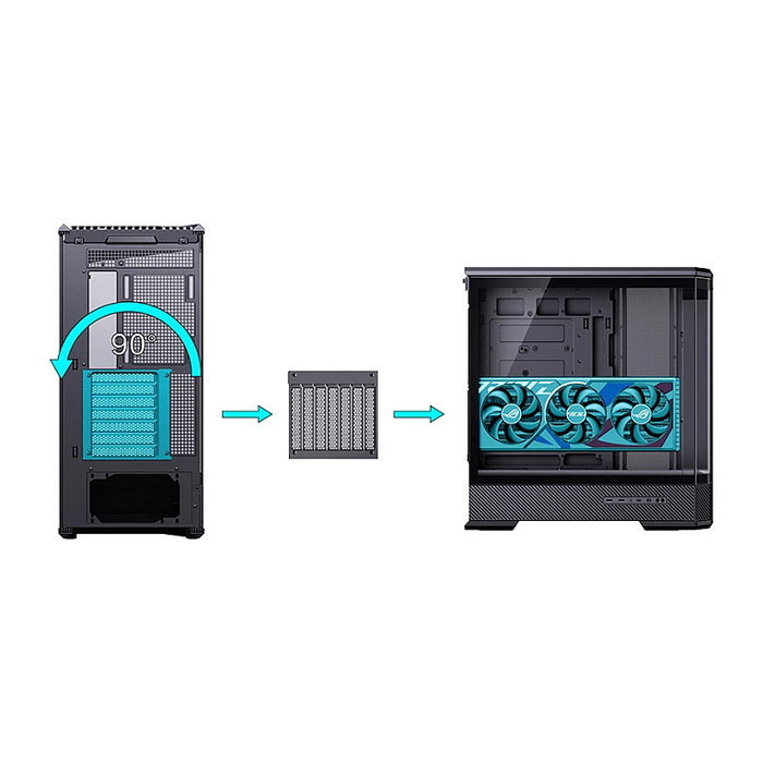Jonsbo D400 Midi Tower ATX con Vidrio Templado - negro