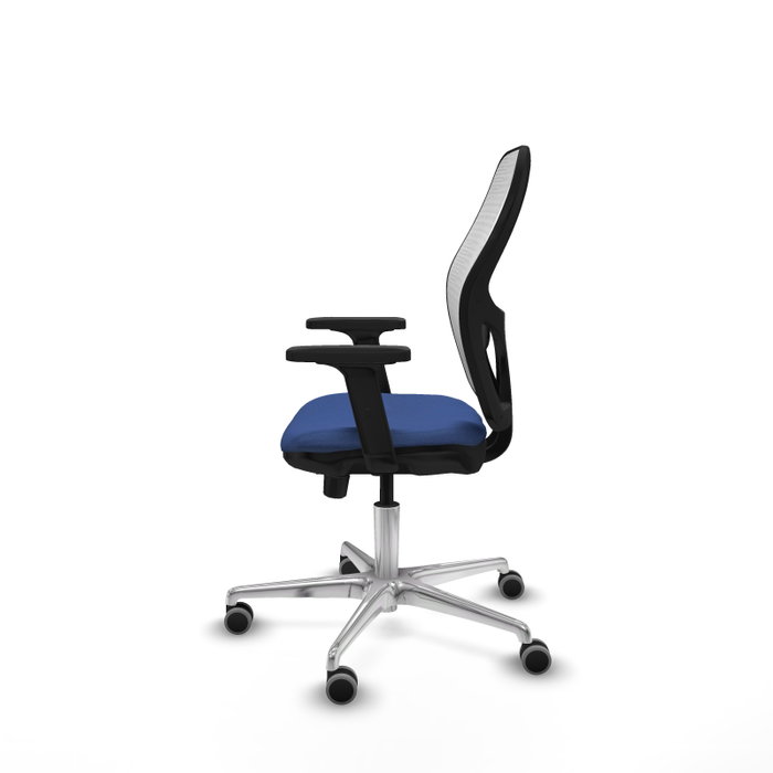 PIQUERAS Y CRESPO Silla de oficina Jorquera con mecanismo Sincro/Traslack, Azul marino y Blanco