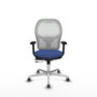 PIQUERAS Y CRESPO Silla de oficina Jorquera con mecanismo Sincro/Traslack, Azul marino y Blanco