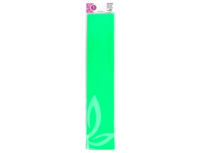 Liderpapel Papel Crespón 50 cm x 2,5 m Verde Fluorescente 34g/m2