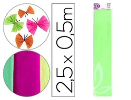 Liderpapel Papel Crespón 50 cm x 2,5 m Verde Fluorescente 34g/m2