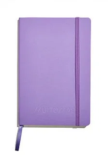 Muitomas NOTESA5VL Cuaderno de notas A5 con tapa rústica, cierre elástico y papel marfil a rayas - Violeta