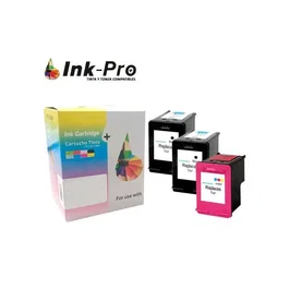 Generico Pack de Tintas Inkpro HP N303 XL Remanufacturado (2x Negro, 1x Color) de alta capacidad