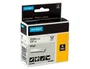 Dymo RHINO Cinta de Vinilo Industrial 12mm x 5,5m Negro sobre Blanco