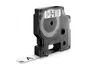 Dymo RHINO Cinta de Vinilo Industrial 12mm x 5,5m Negro sobre Blanco
