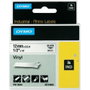 Dymo RHINO Cinta de Vinilo Industrial 12mm x 5,5m Negro sobre Blanco