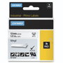 Dymo RHINO Cinta de Vinilo Industrial 12mm x 5,5m Negro sobre Blanco