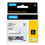 Dymo RHINO Cinta de Vinilo Industrial 12mm x 5,5m Negro sobre Blanco