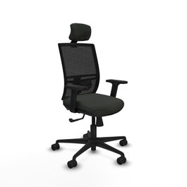 PIQUERAS Y CRESPO Silla de oficina Yunquera con mecanismo Sincro, Negro
