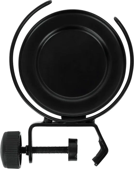 FRAMEWORKS Soporte Individual para Micrófono o Copa - Portavasos Negro de Acero para Montar