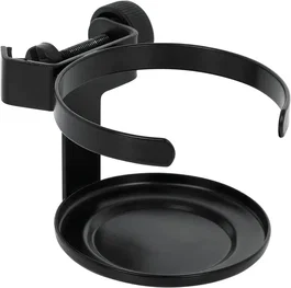 FRAMEWORKS Soporte Individual para Micrófono o Copa - Portavasos Negro de Acero para Montar