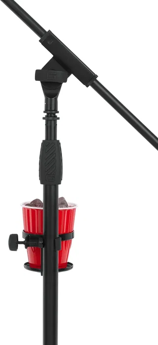 FRAMEWORKS Soporte Individual para Micrófono o Copa - Portavasos Negro de Acero para Montar