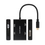 Nanocable Conversor USB-C a HDMI, DVI, DP y VGA, 10 cm, Negro