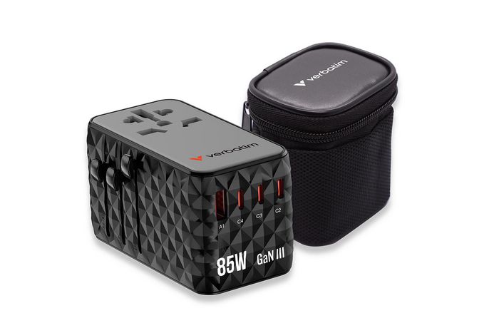 Verbatim Charge 'n' Travel Diamond 85W Retractable Cable CNT-02 Adaptador de Viaje Universal GaN III