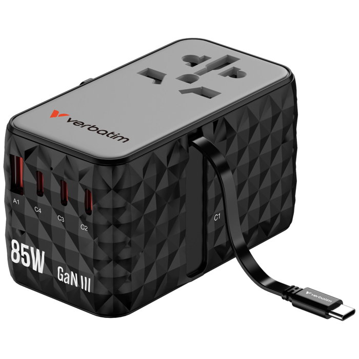 Verbatim Charge'n'Travel Diamond 85W con cable retráctil CNT-02 Verbatim Charge'n'Travel Diamond 85W con cable retráctil CNT-02