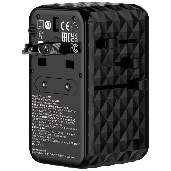 Verbatim Charge'n'Travel Diamond 85W con cable retráctil CNT-02 Verbatim Charge'n'Travel Diamond 85W con cable retráctil CNT-02