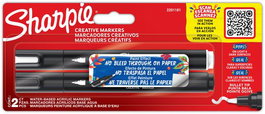Sharpie Rotuladores Acrílicos Creative con Punta Redonda, Blanco y Negro