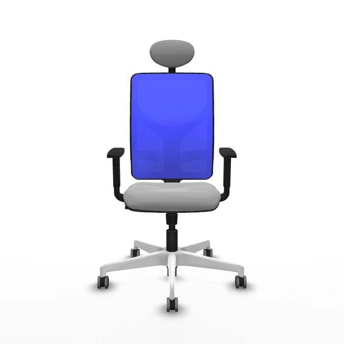 PIQUERAS Y CRESPO Silla de oficina Motilla con Mecanismo Sincro, Gris claro y Azul