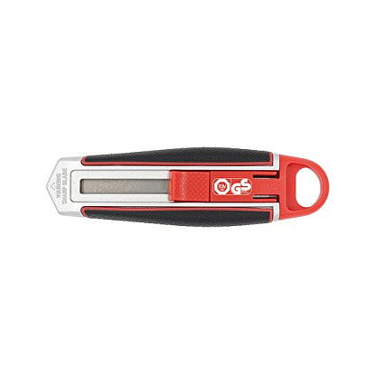 WEDO 78 830 Cutter de Seguridad con Cuchilla Larga 60 x 19mm Negro/Rojo