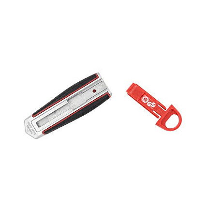 WEDO 78 830 Cutter de Seguridad con Cuchilla Larga 60 x 19mm Negro/Rojo