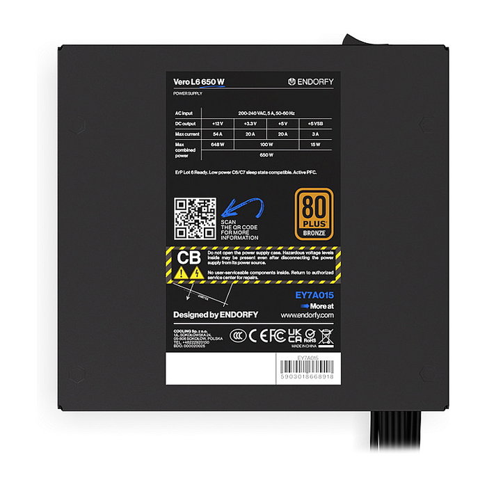 Endorfy Vero L6 650W 80 PLUS Bronze ATX