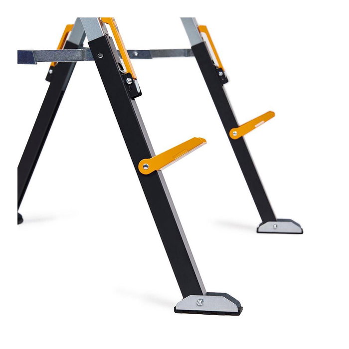 Toughbuilt Caballetes Portátiles / Mesa de Trabajo C650, 2 unidades, Acero, Capacidad 590 kg por caballete (1180 kg total), Revestimiento Anticorrosión, Asa de Transporte