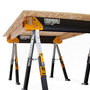 Toughbuilt Caballetes Portátiles / Mesa de Trabajo C650, 2 unidades, Acero, Capacidad 590 kg por caballete (1180 kg total), Revestimiento Anticorrosión, Asa de Transporte