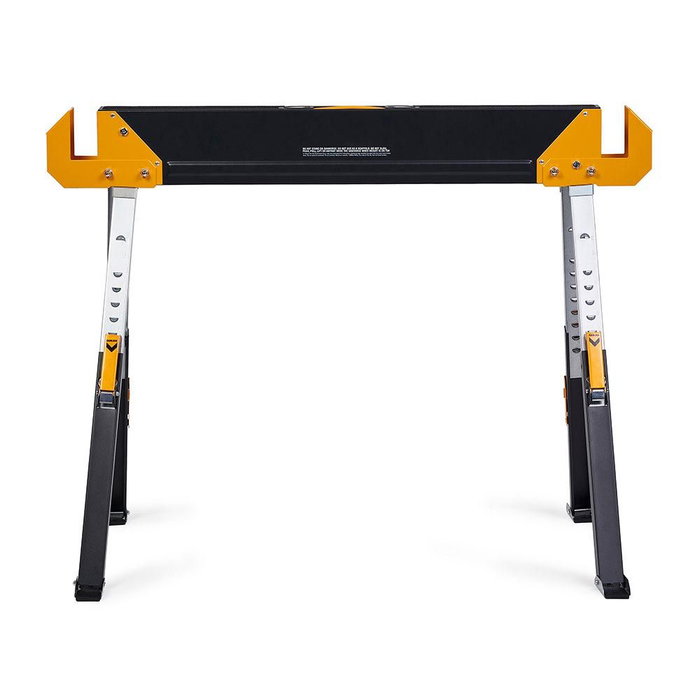 Toughbuilt Caballetes Portátiles / Mesa de Trabajo C650, 2 unidades, Acero, Capacidad 590 kg por caballete (1180 kg total), Revestimiento Anticorrosión, Asa de Transporte