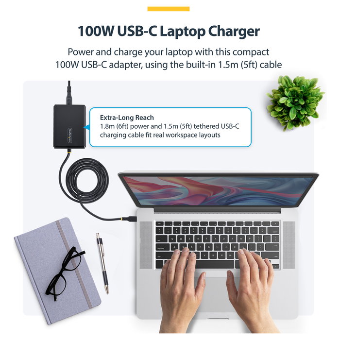 StarTech.com 1100LE-USB-C-CHARGER Adaptador e Inversor de Corriente 100 W Negro StarTech.com 1100LE-USB-C-CHARGER Adaptador e Inversor de Corriente 100 W Negro