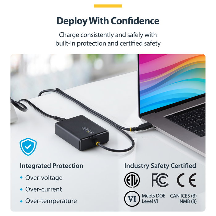 StarTech.com 1100LE-USB-C-CHARGER Adaptador e Inversor de Corriente 100 W Negro StarTech.com 1100LE-USB-C-CHARGER Adaptador e Inversor de Corriente 100 W Negro