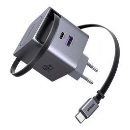 Ugreen X615 Cargador de Pared GaN 65W con Cable USB-C Retráctil